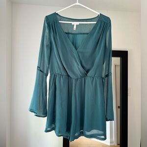 Long Sleeve Aqua Romper